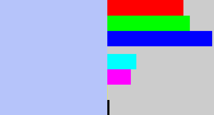 Hex color #b6c4fa - light periwinkle