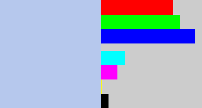 Hex color #b6c8ed - light blue grey