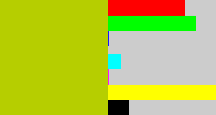 Hex color #b6ce00 - green/yellow