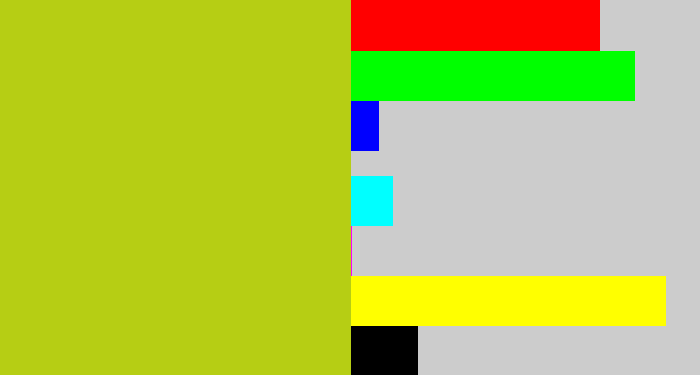 Hex color #b6ce14 - green/yellow