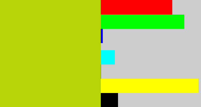 Hex color #b6d406 - green/yellow