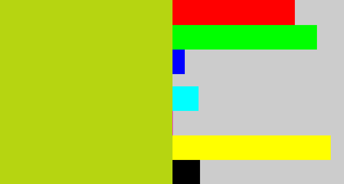 Hex color #b6d511 - yellowish green