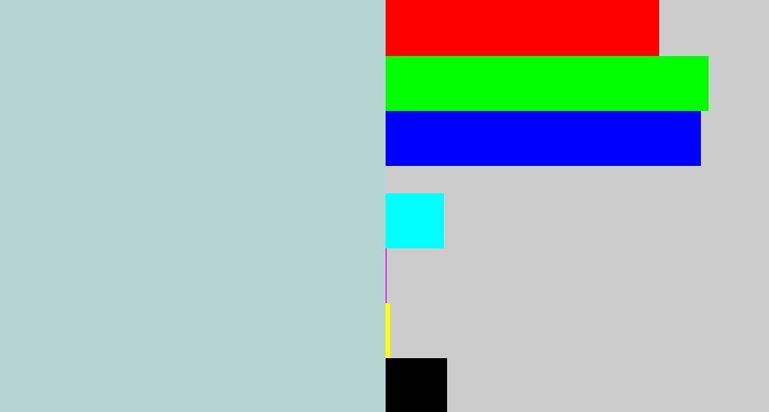 Hex color #b6d5d2 - light blue grey