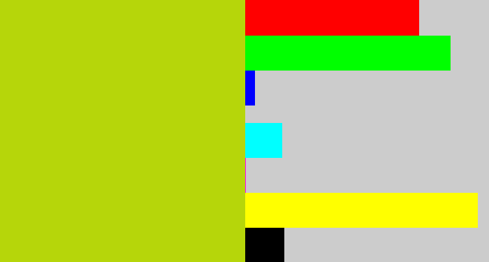 Hex color #b6d60a - green/yellow