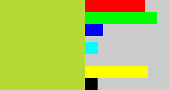 Hex color #b6d937 - yellowy green