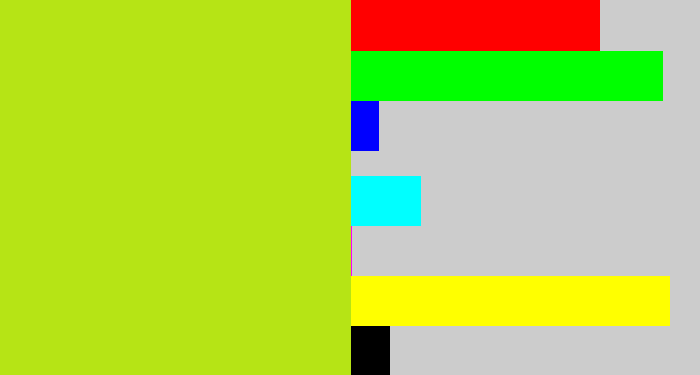 Hex color #b6e415 - yellowish green