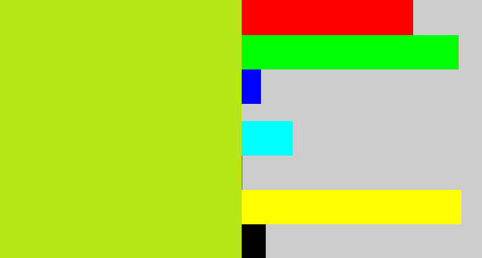 Hex color #b6e615 - yellowish green