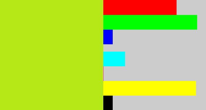 Hex color #b6e717 - yellowish green