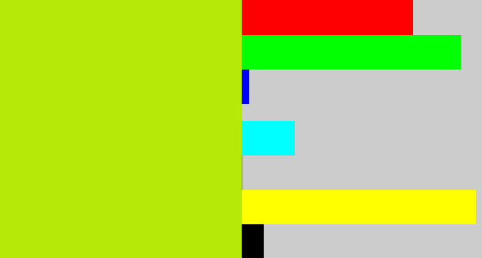Hex color #b6e808 - yellowish green