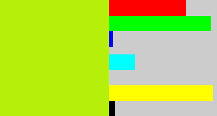 Hex color #b6ef0a - yellowgreen