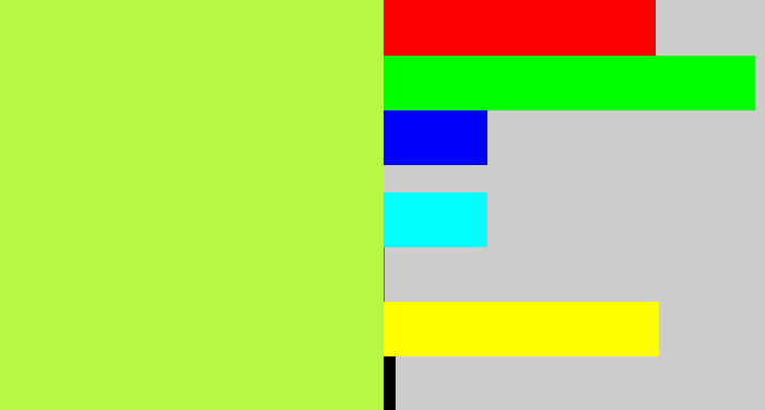 Hex color #b6f845 - yellow/green