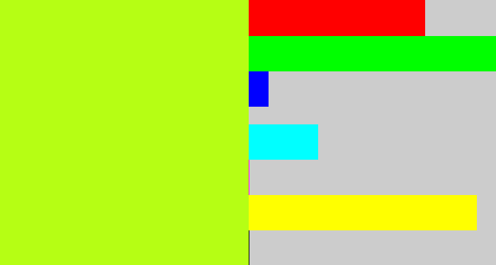 Hex color #b6fe14 - yellowgreen