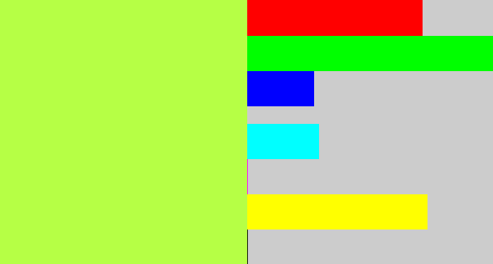 Hex color #b6ff45 - yellow/green