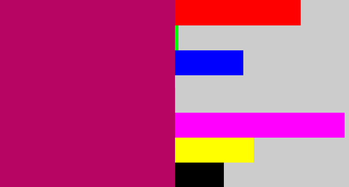 Hex color #b70564 - deep pink