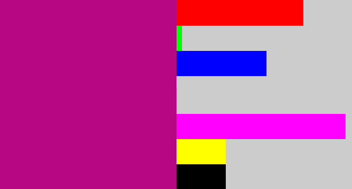 Hex color #b70783 - magenta