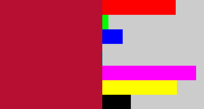 Hex color #b70f32 - rouge