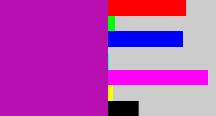 Hex color #b70fb0 - barney