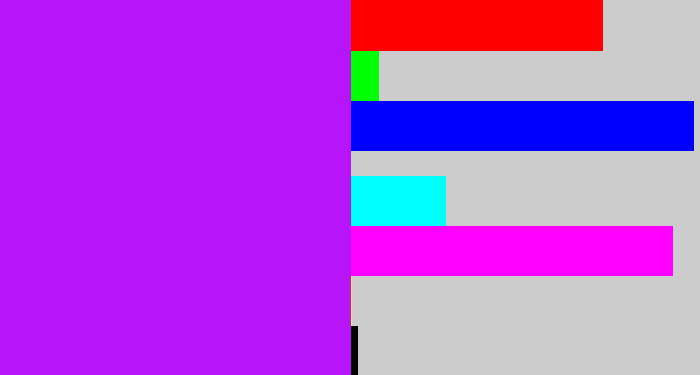 Hex color #b714f9 - neon purple