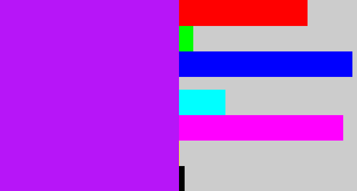 Hex color #b715f8 - neon purple