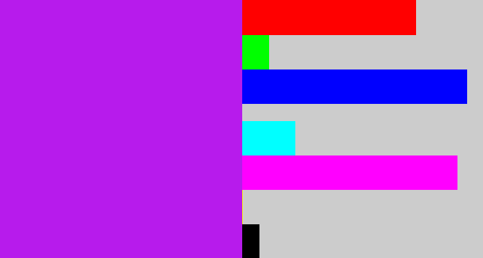 Hex color #b71bec - neon purple