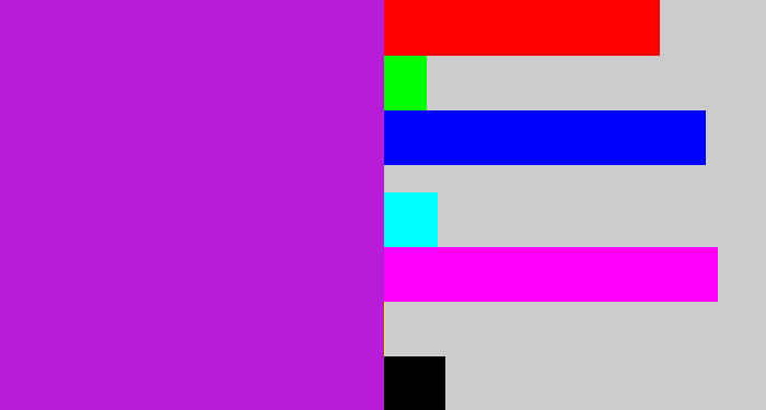 Hex color #b71cd6 - vibrant purple