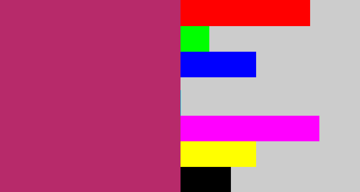 Hex color #b72a6a - dark pink