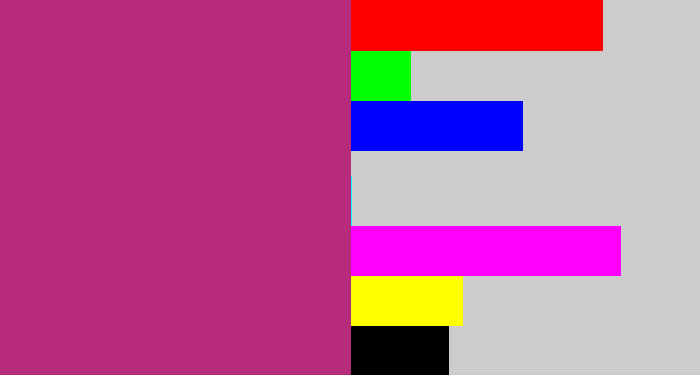 Hex color #b72b7c - dark pink