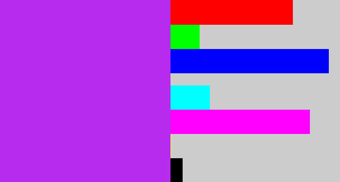Hex color #b72bee - electric purple