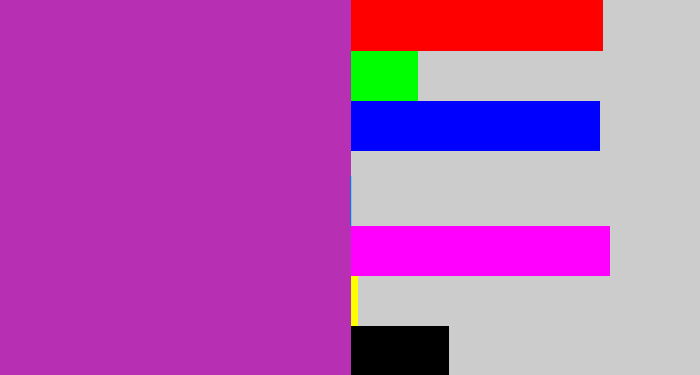 Hex color #b730b4 - purpley pink