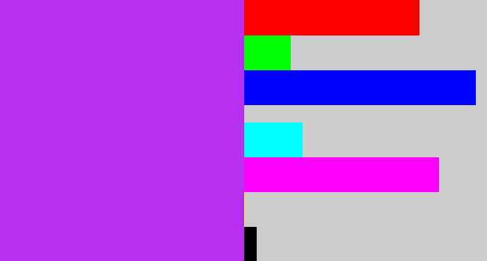Hex color #b730f2 - electric purple