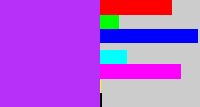 Hex color #b730fa - electric purple