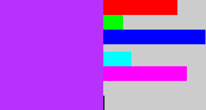Hex color #b730fc - electric purple
