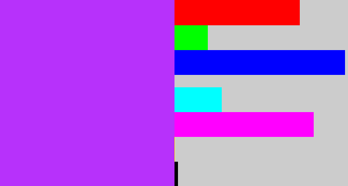 Hex color #b731fb - electric purple