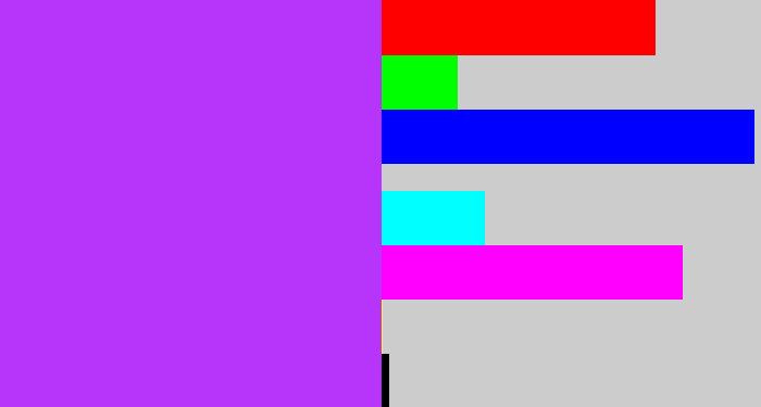 Hex color #b734fa - electric purple