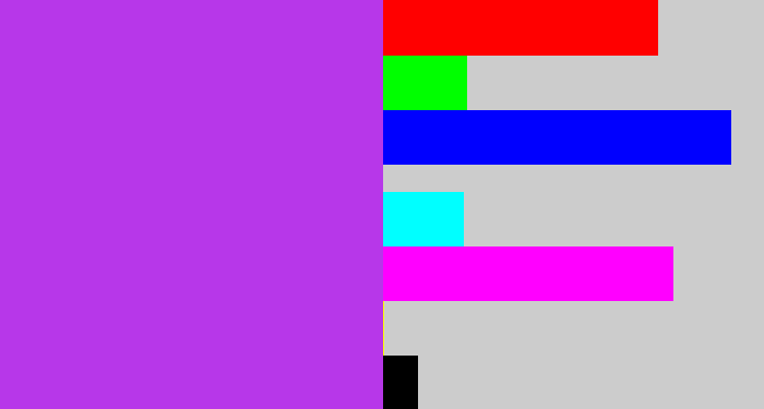 Hex color #b737e9 - electric purple