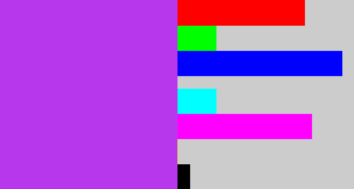 Hex color #b738ec - electric purple