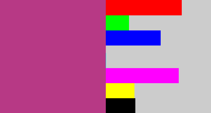 Hex color #b73985 - dark pink
