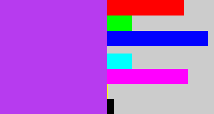 Hex color #b73bef - lightish purple