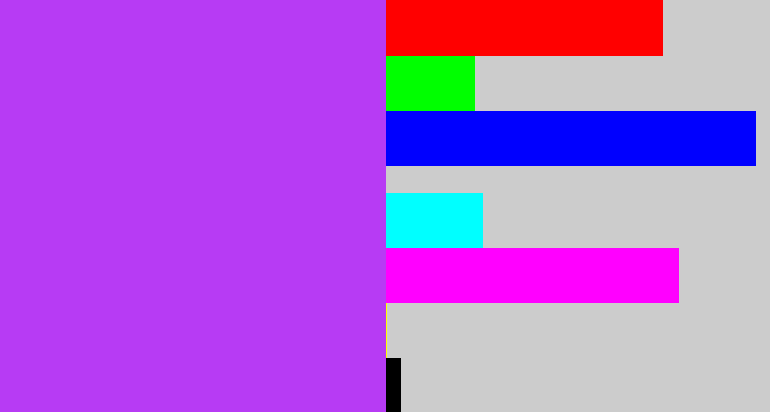 Hex color #b73bf4 - electric purple