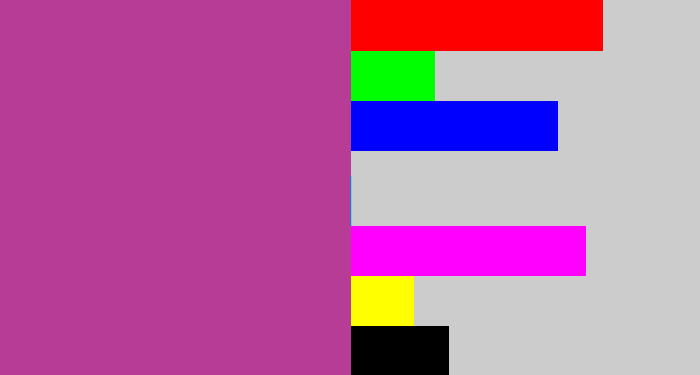 Hex color #b73c96 - ugly purple