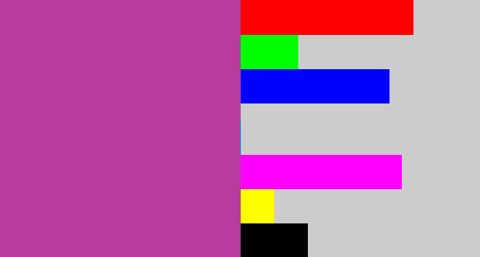 Hex color #b73c9d - ugly purple
