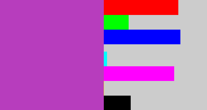 Hex color #b73dbd - purpley pink