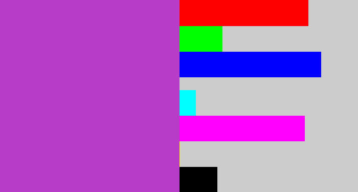 Hex color #b73dc9 - purpley pink