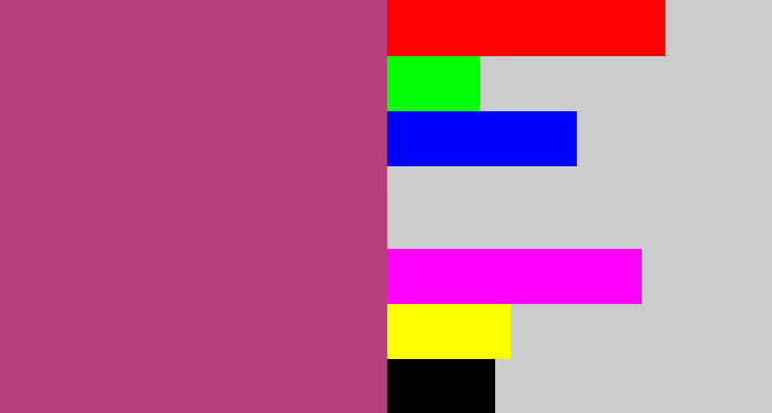Hex color #b73e7d - dark pink