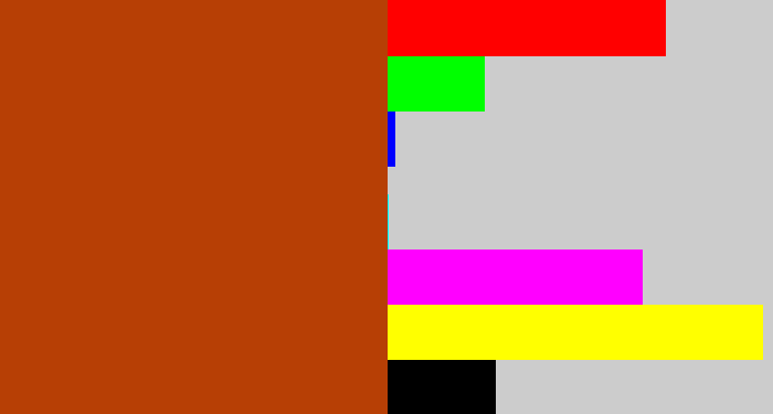 Hex color #b73f05 - brick orange