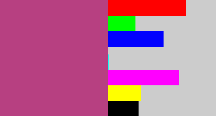 Hex color #b74081 - dark pink