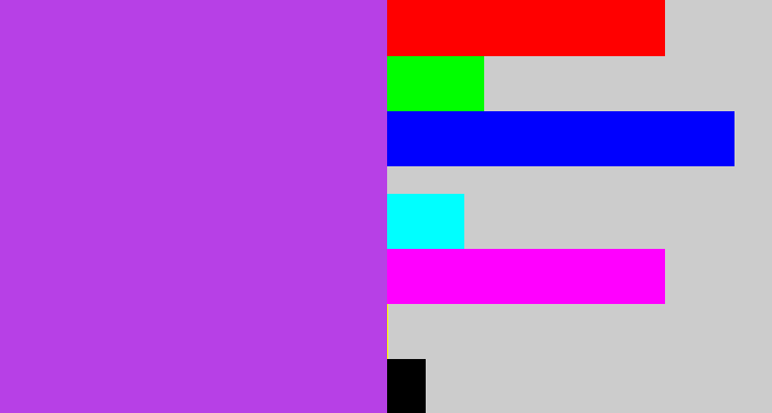 Hex color #b740e6 - lightish purple