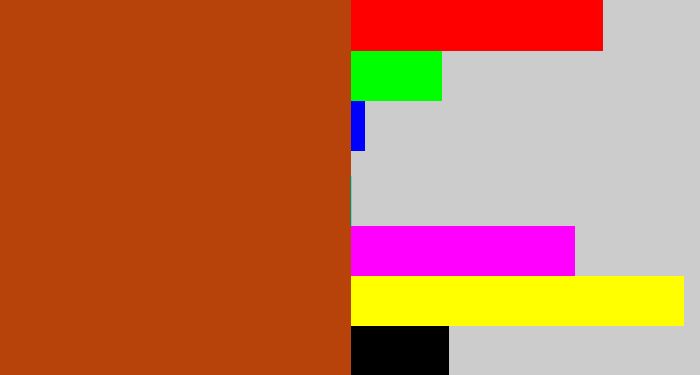 Hex color #b7420a - brick orange