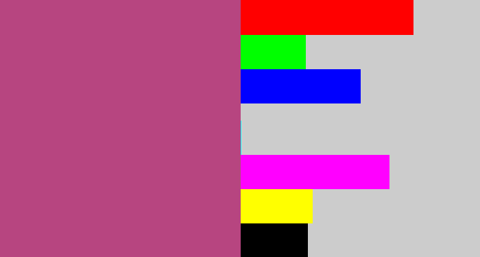 Hex color #b74580 - dark pink