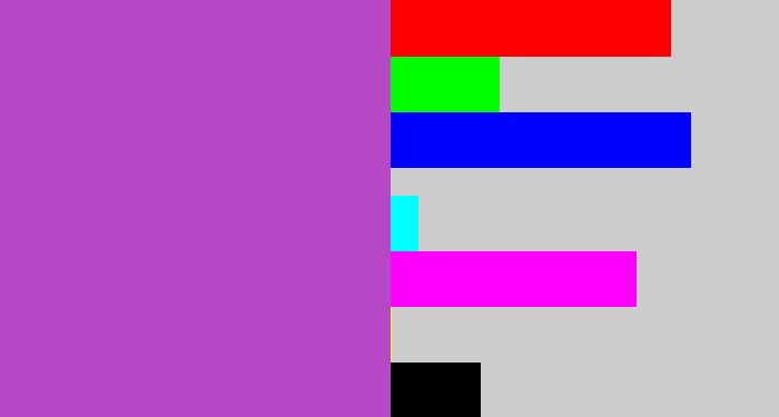 Hex color #b748c5 - pinky purple
